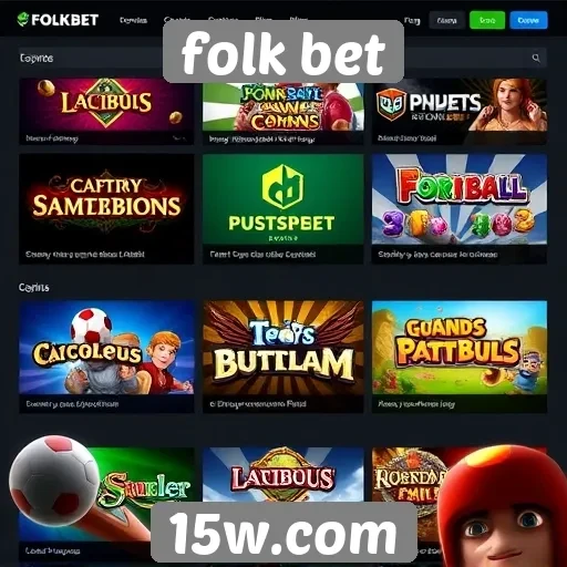 Diversidade de jogos na plataforma Folk Bet